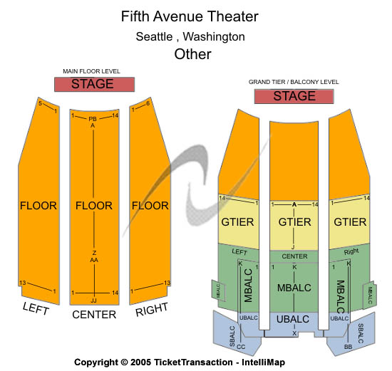 Les Miserables Tickets Seating Chart 5th Avenue Theatre