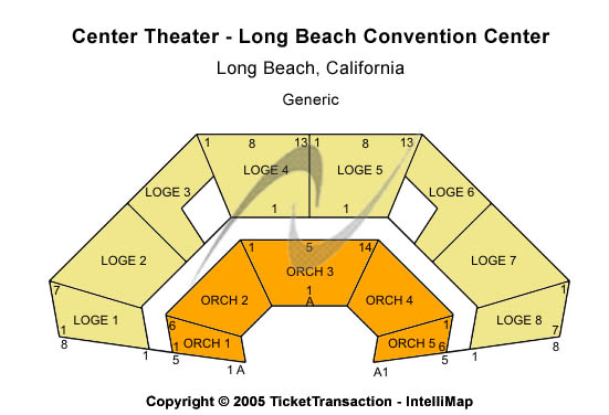 Beverly O'Neill Theater at Long Beach Convention Center Seating Chart