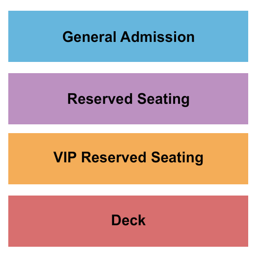 11th Street Cowboy Bar Seating Chart: GA/RSV/VIP/Deck