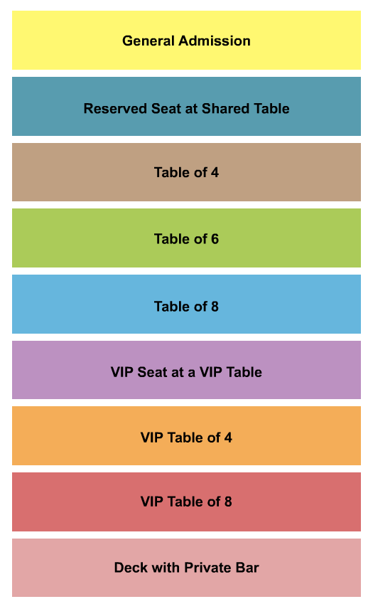 11th Street Cowboy Bar Seating Chart: GA/VIP/Table 2