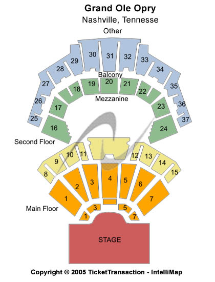 Grand Ole Opry House Seating Chart: Other