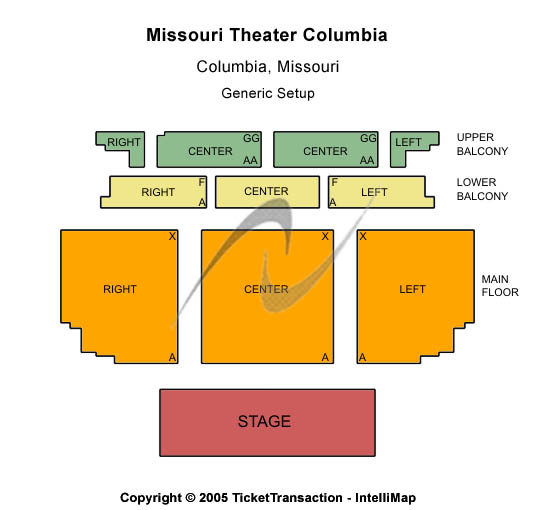 Missouri Theater - Columbia Seating Chart: Generic Setup