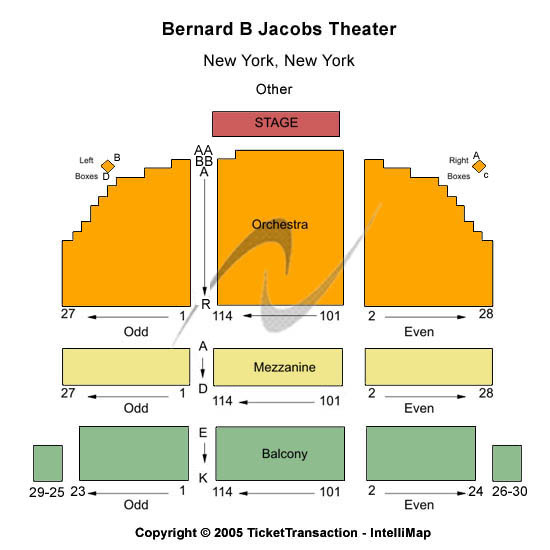 Bernard B Jacobs Theatre Seating Chart
