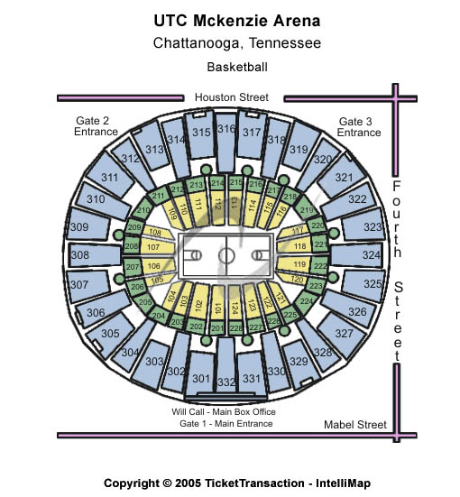 Disney On Ice Tickets Seating Chart UTC Mckenzie Arena Basketball