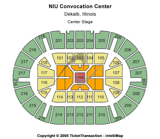 NIU Convocation Center Seating Chart: Center Stage