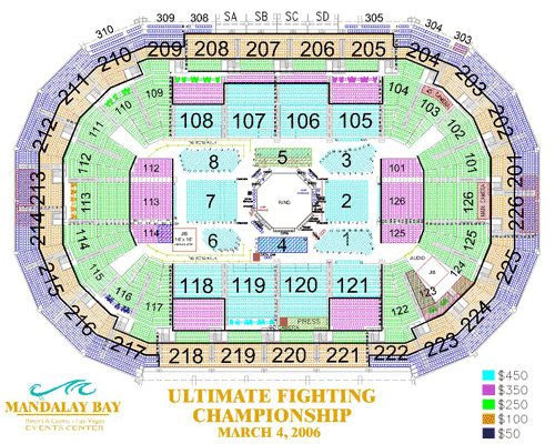 Mandalay Bay Event Center Seating Chart With Seat Numbers