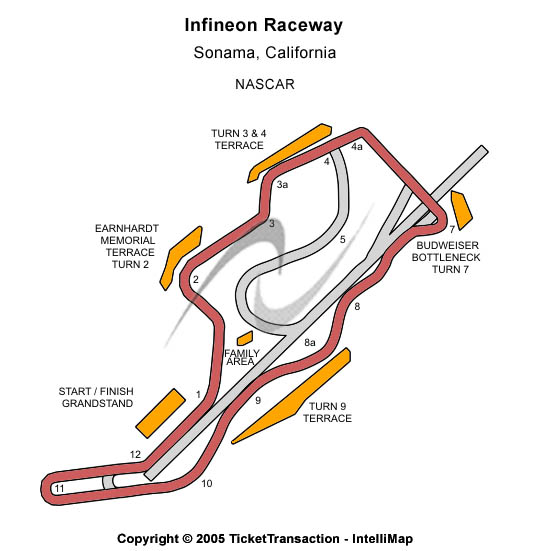 Sonoma Raceway (formerly the Infineon Raceway) Seating Chart