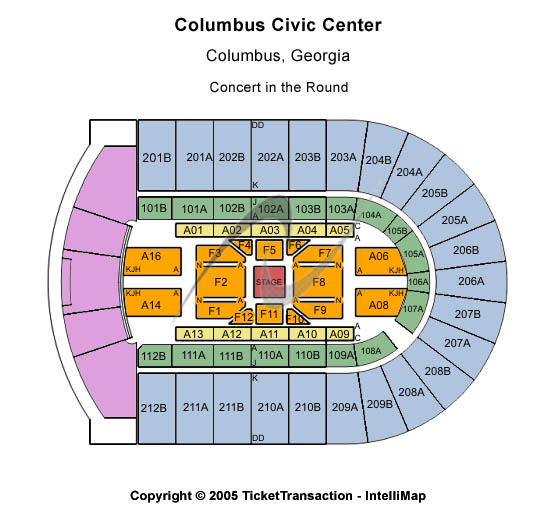 Columbus Civic Center Seating Chart: Center Stage