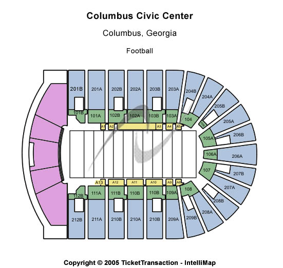 Columbus Civic Center Seating Chart: Football