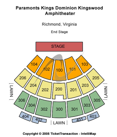 Kingswood Amphitheatre Seating Chart