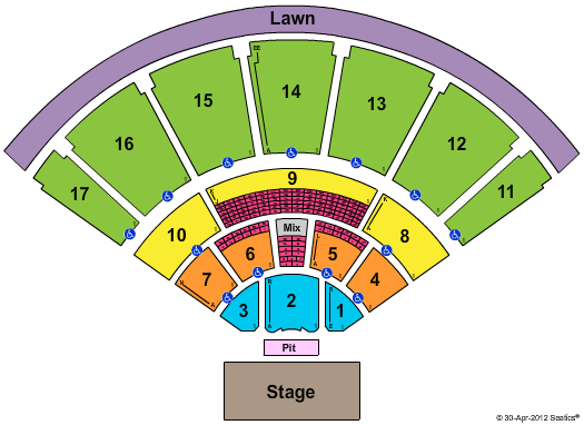 Mid Florida Amphitheater Interactive Seating Chart