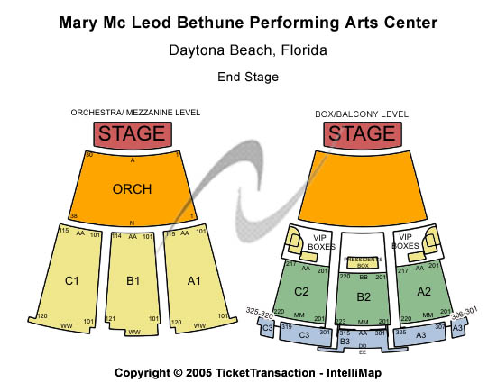 Mary Mcleod Bethune Performing Arts Center Seating Chart