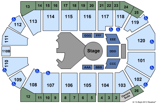1stBank Center Seating Chart