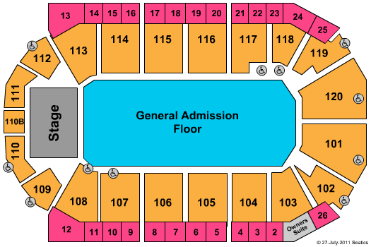 1stBank Center Seating Chart
