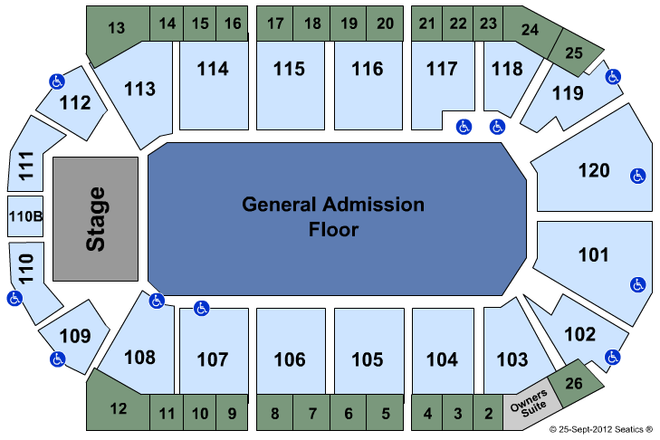 1stBank Center Seating Chart