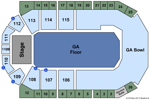 1stBank Center Seating Chart