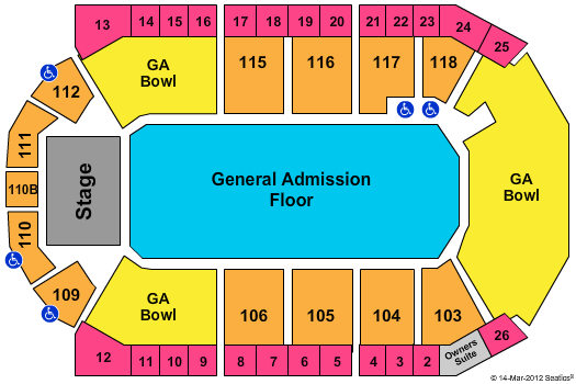 1stBank Center Seating Chart