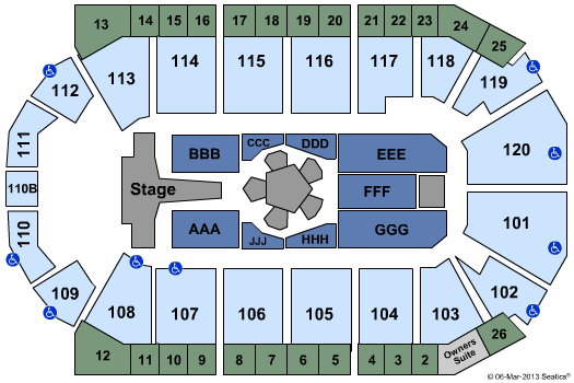 1stBank Center Seating Chart