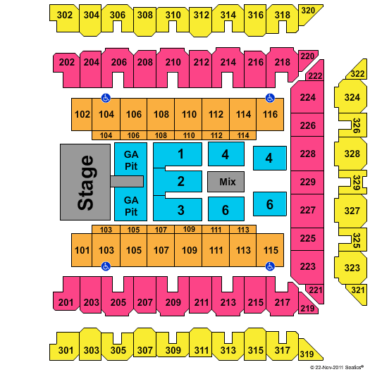 1st Mariner Arena Seating Chart