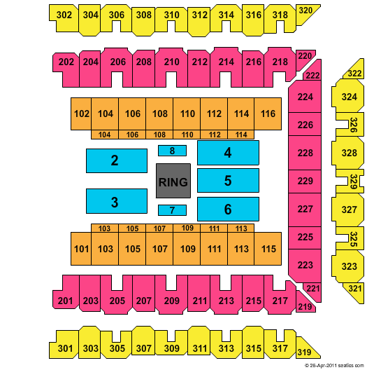 1st Mariner Arena Seating Map