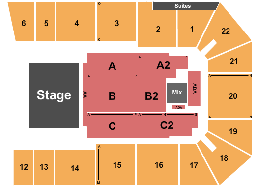 1st Summit Arena at Cambria County War Memorial Seating Chart: Half House 5