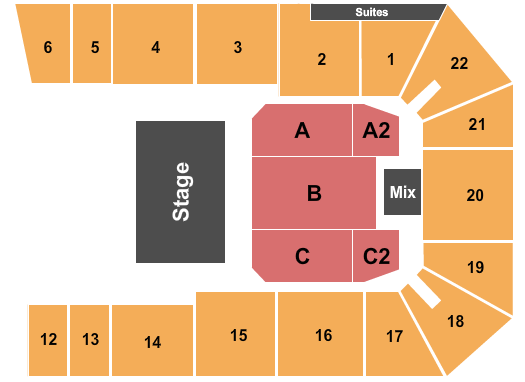 1st Summit Arena at Cambria County War Memorial Seating Chart: Half House