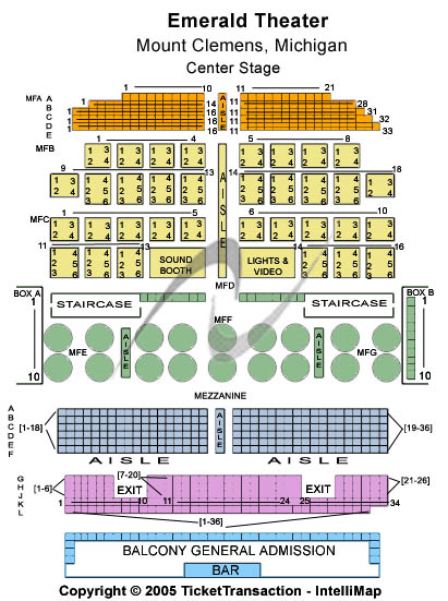 Emerald Theatre - MI Seating Chart: Center Stage