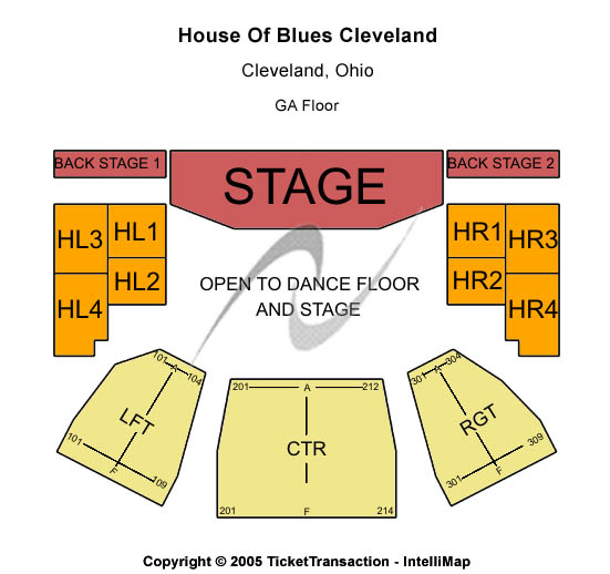 House Of Blues Cleveland Seating Chart