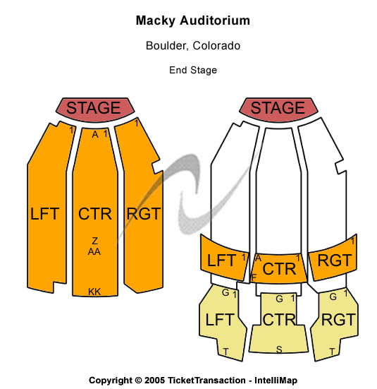 Macky Auditorium Concert Hall Seating Chart