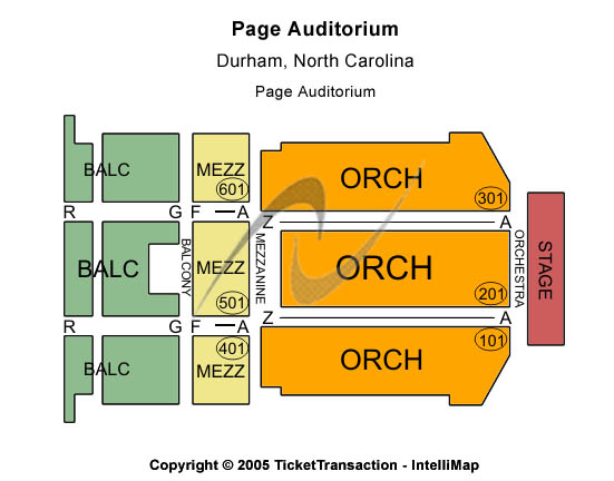 Page Auditorium Seating Chart