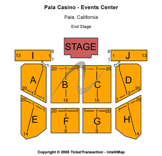 Pala Casino Seating Chart