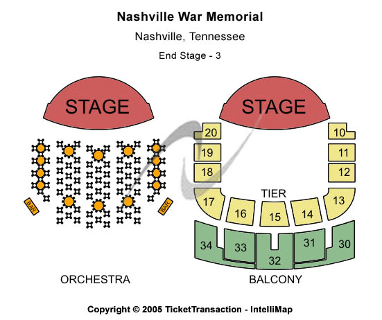 Nashville War Memorial Seating Map