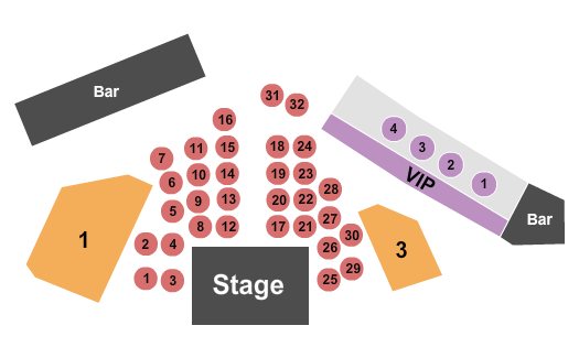 24 Oxford at Virgin Hotels - Las Vegas Seating Chart: Endstage Tables/VIP