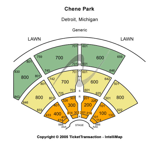 Chene Park Amphitheater Seating Chart