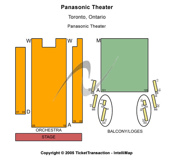Panasonic Theatre Seating Chart