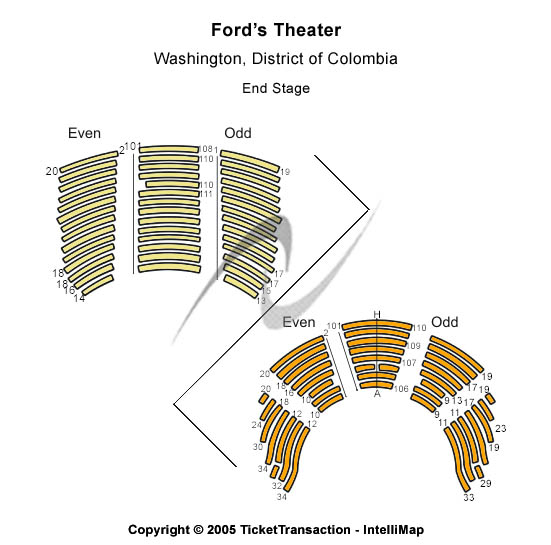 Ford Theater Seating Chart Washington Dc