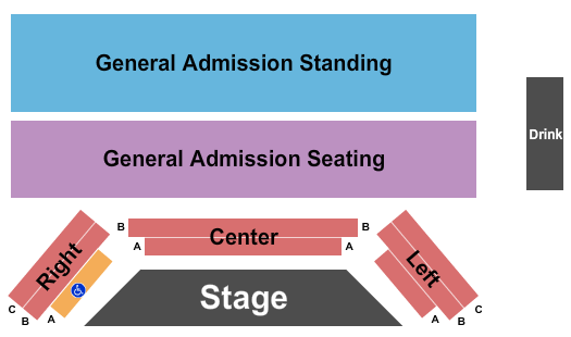 3S Artspace Seating Chart: Reserved/ GA Seated/ GA Standing