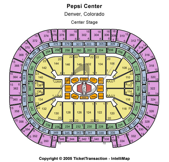 Pepsi Center - Denver seating chart - Click here to buy Denver Jay-Z Tickets