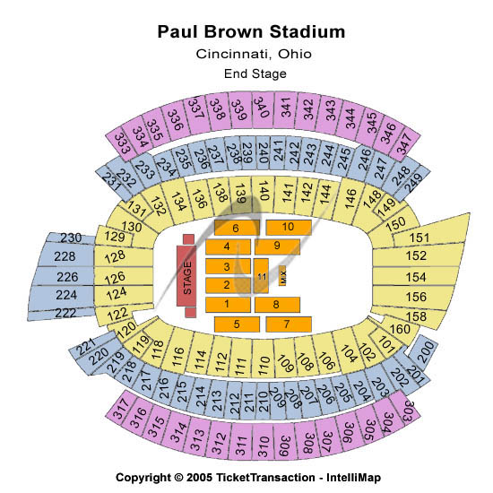 Paul Brown Stadium Concert Seating Chart