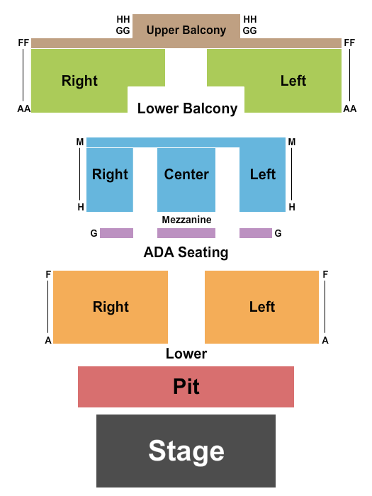 4th Street Theatre Seating Chart: Endstage