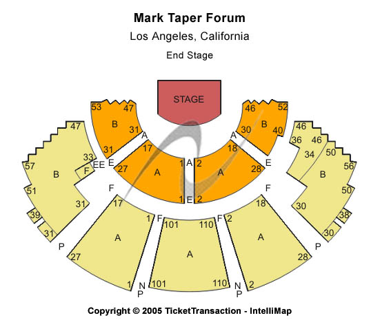 Mark Taper Forum Seating Chart: End Stage