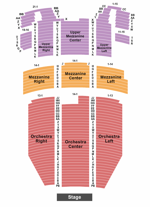 5th Avenue Theatre Seating Chart: Endstage