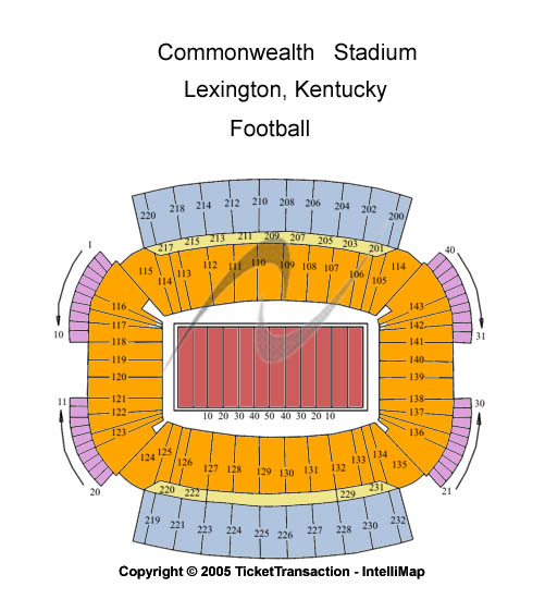 Commonwealth Stadium-ky Seating Map