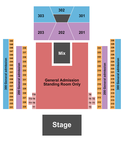 713 Music Hall Seating Chart: Endstage GA 3