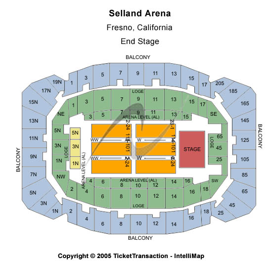 Selland Arena Seating Chart With Seat Numbers