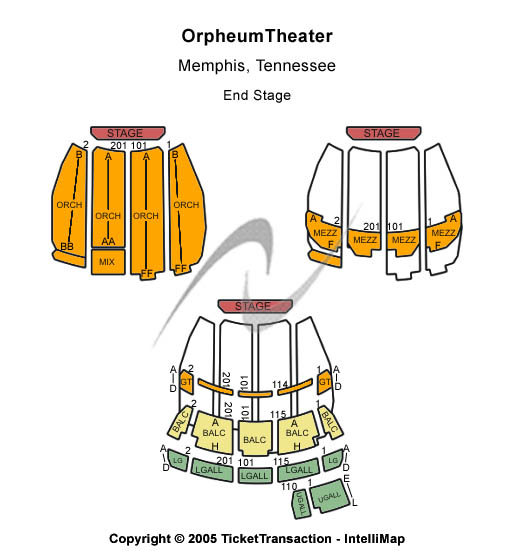 Orpheum Theatre Memphis Seating Chart