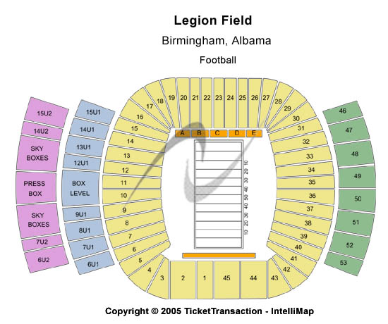 Legion Field Stadium Seating Chart