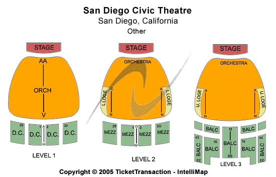 San Diego Civic Theatre Seating Chart: Other