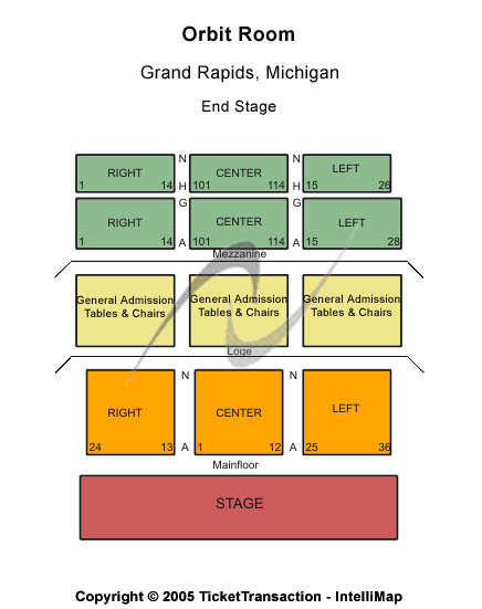 Orbit Room Seating Chart