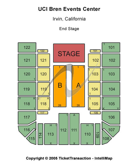UCI Bren Events Center Seating Chart
